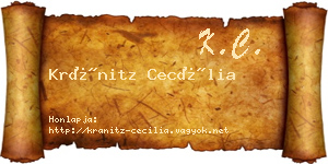 Kránitz Cecília névjegykártya
